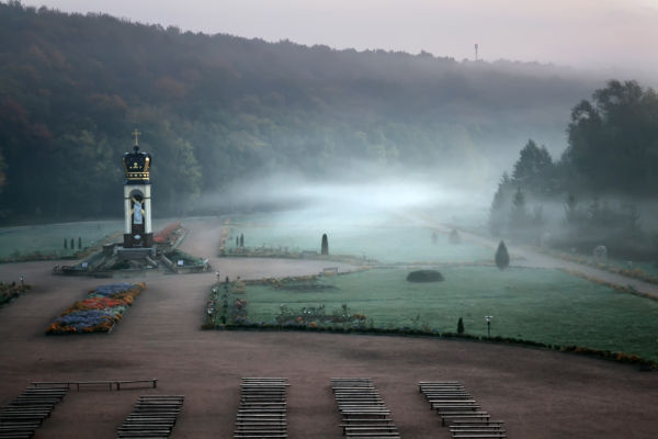 Zarvanytsya, morning mist
